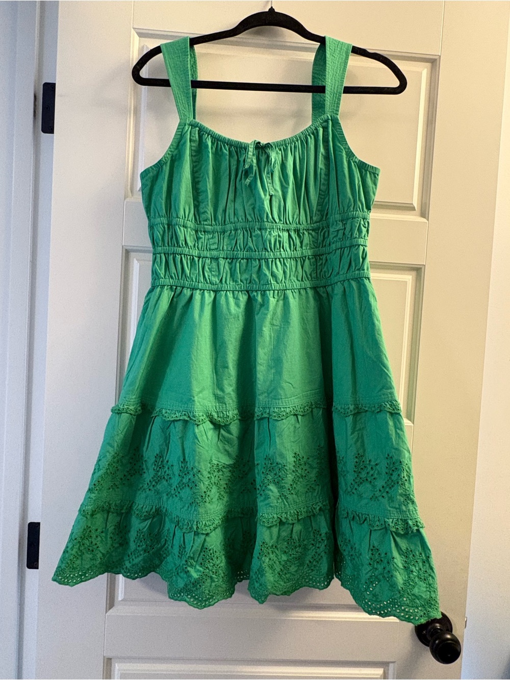 Sunday Best Green Tiered Eyelet Sundress